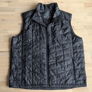 LL Bean Mens PrimaLoft Packaway Vest Black Quilted Full Zip XXL Regular